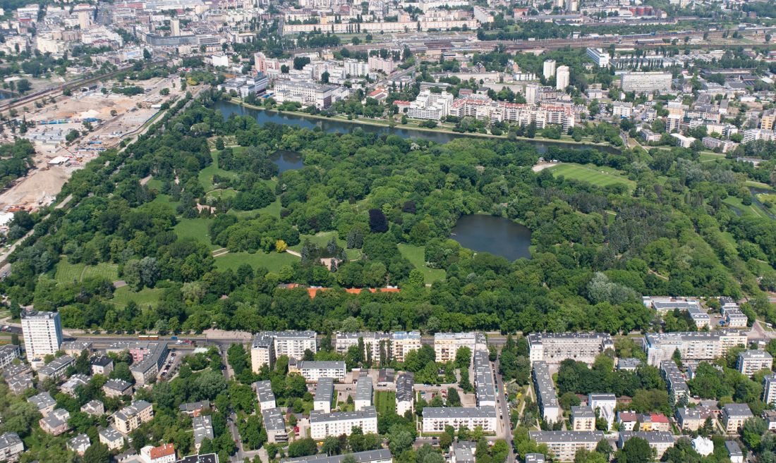 Park Skaryszewski - widok z lotu ptaka 