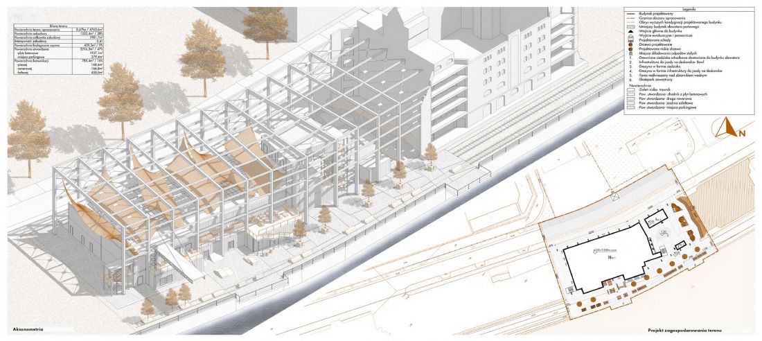 aksonometria, projekt zagospodarowania terenu