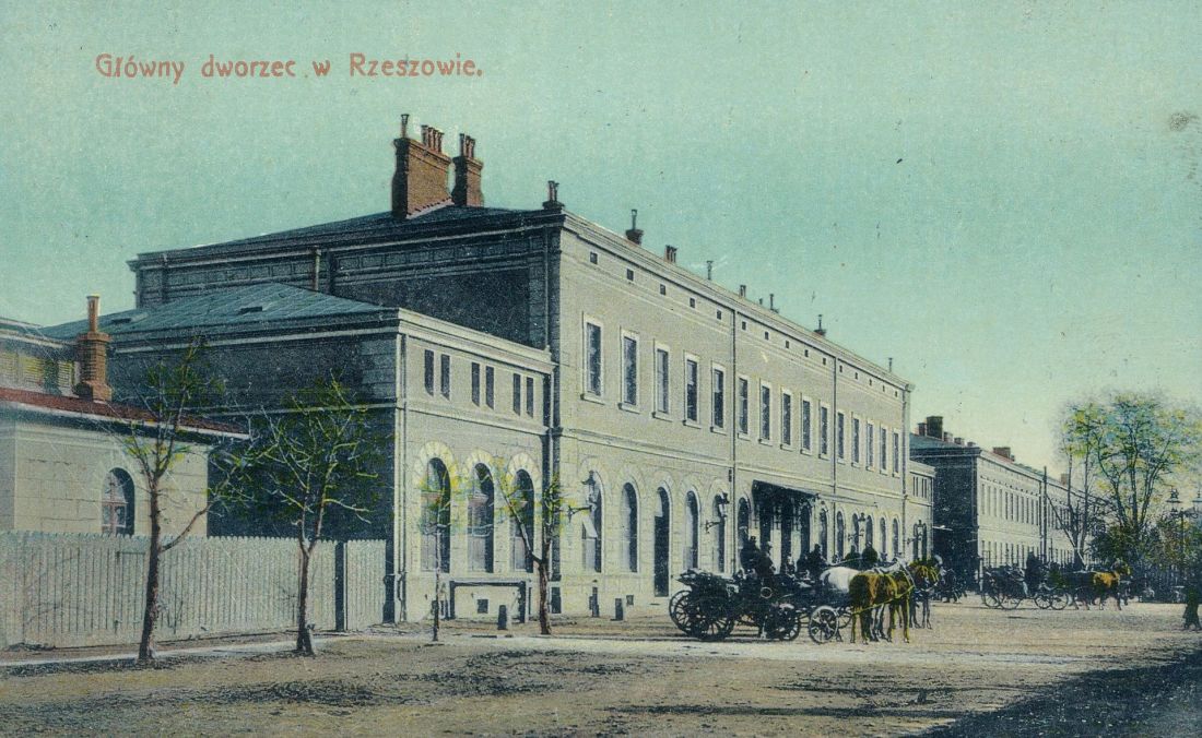 Rzeszów Główny na pocztówce z 1910 roku