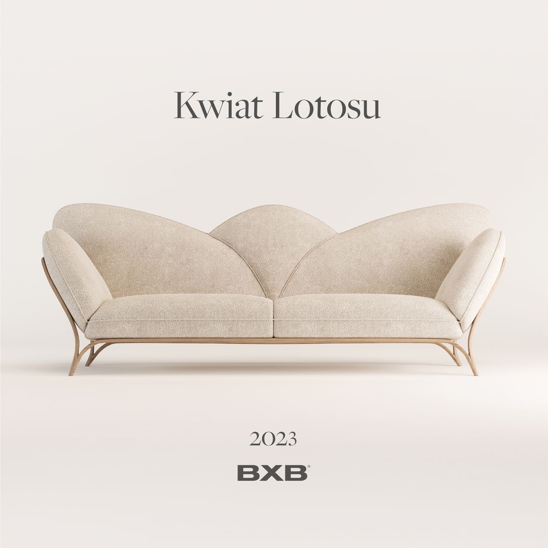 Inspiracją do powstania sofy był kwiat lotosu - symbol harmonii, lekkości i elegancji