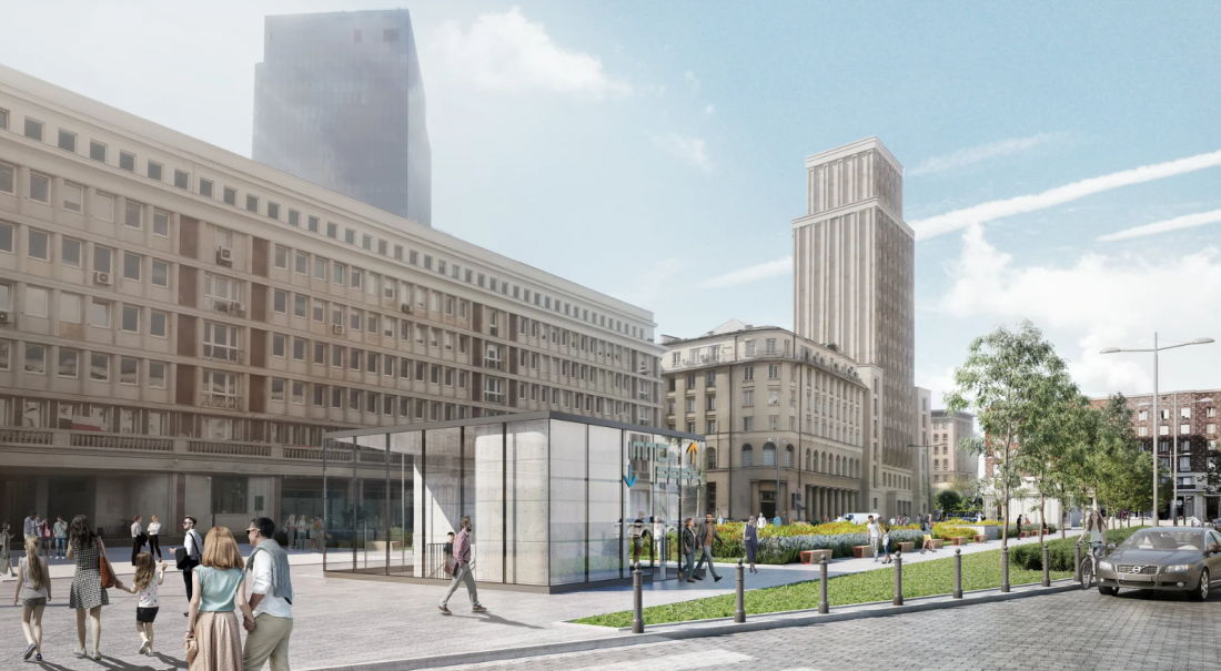 Plac Powstańców Warszawy na wizualizacjach z 2022 roku