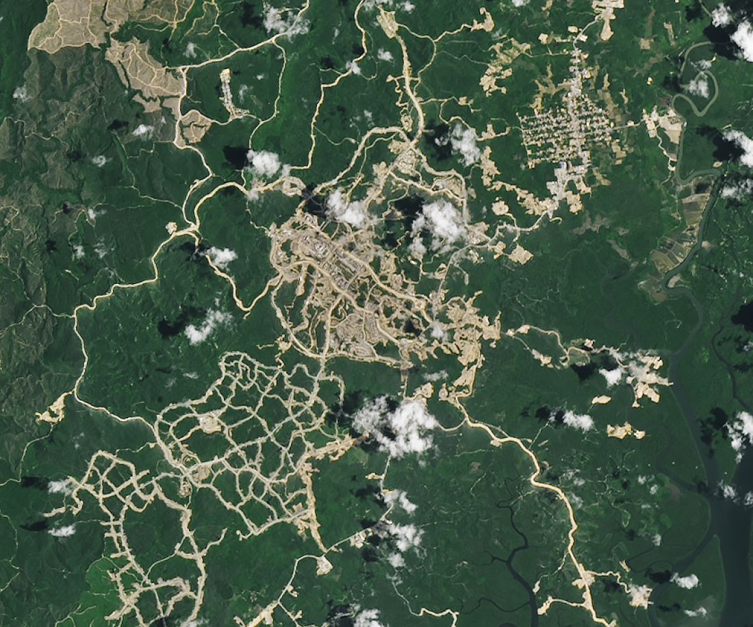 Nusantara w lutym 2024 r. Zdjęcia zostały wykonane przez OLI na satelicie Landsat 8.