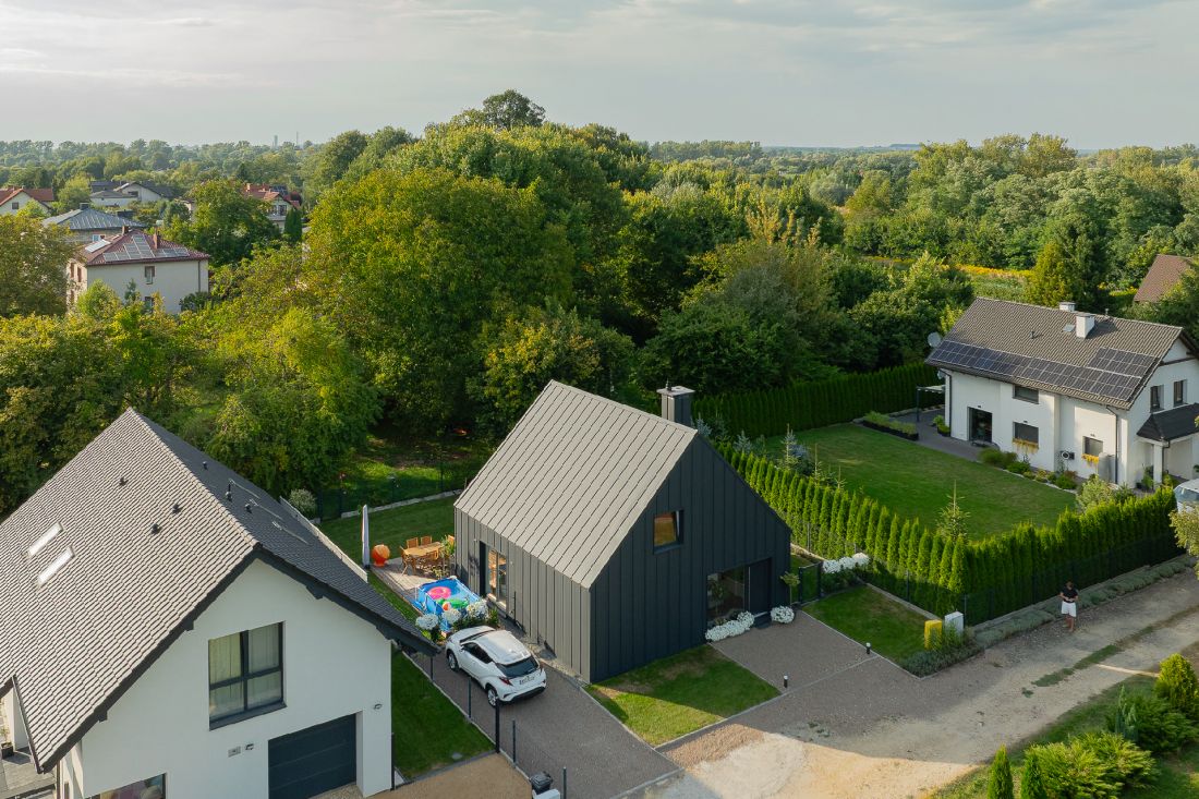 domek FINN w Oświęcimiu, widok z lotu ptaka