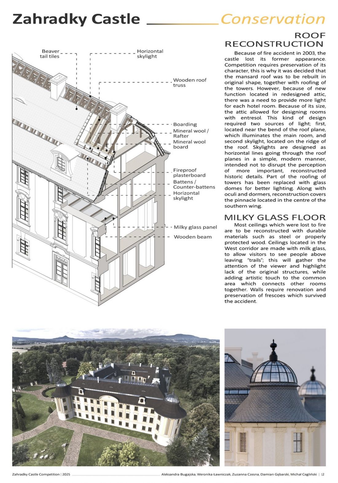 plansza XII, rekonstrukcja dachu
