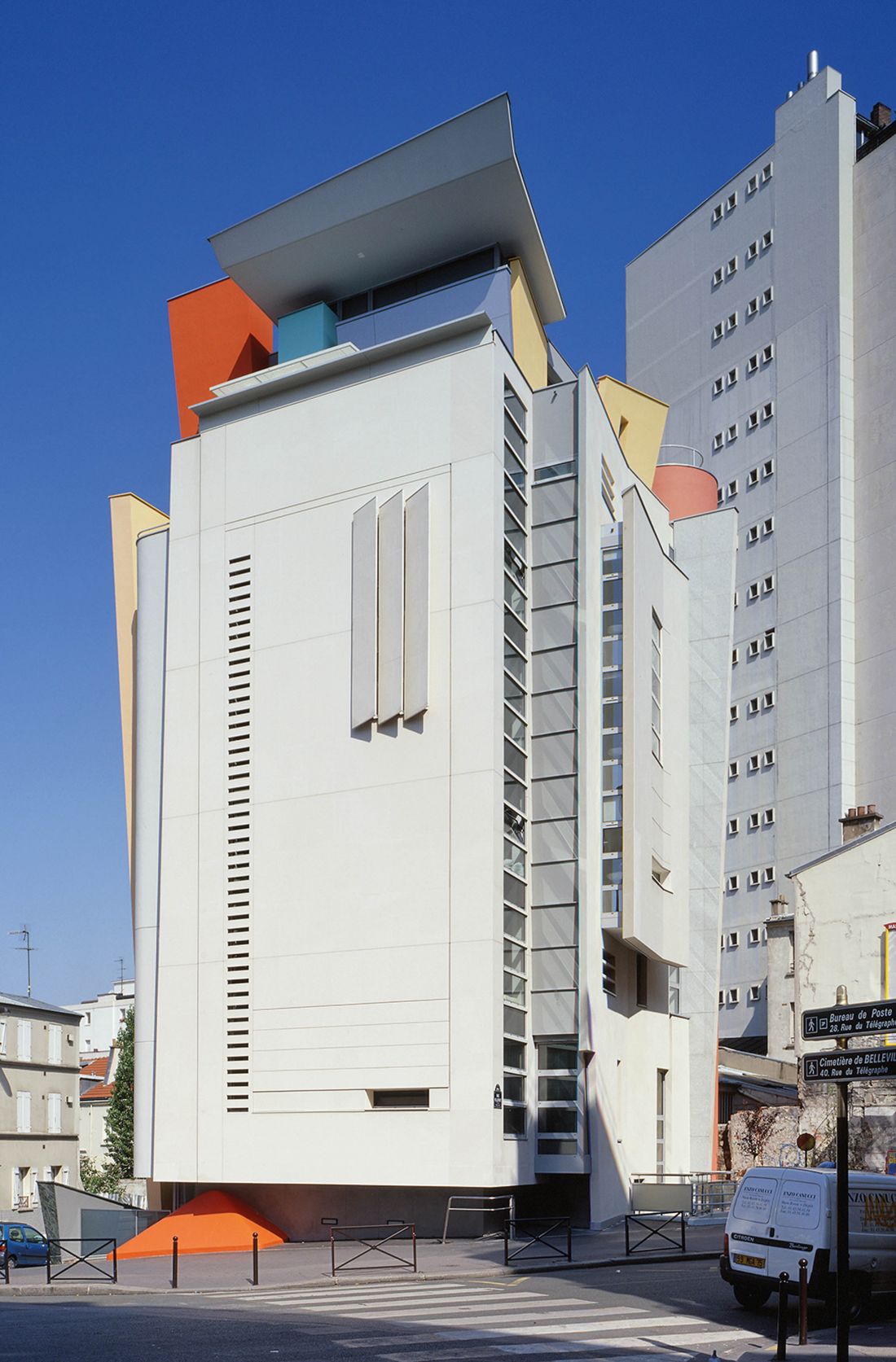 budynek mieszkalny - widok od rue Pelleport, Paryż, 1996-2000
