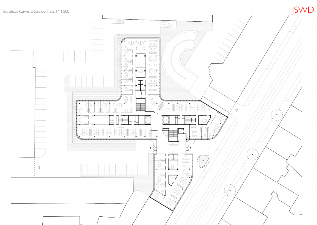 Biurowiec Curve X w Düsseldorfie