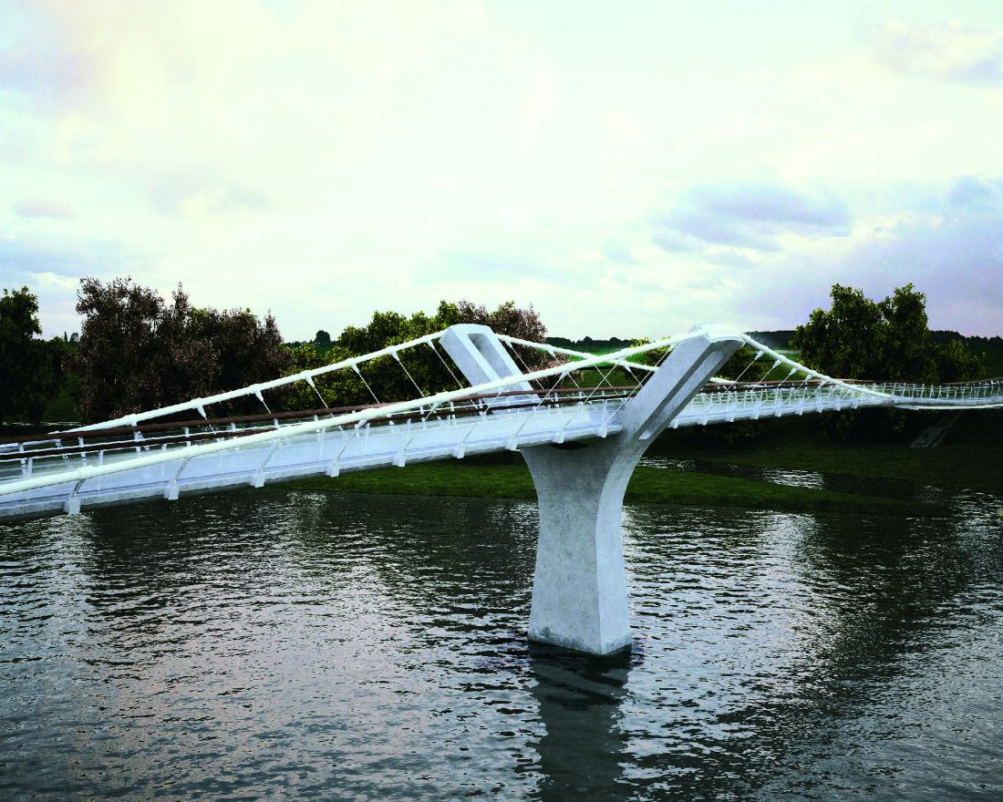 zwycięski projekt kładki pieszo-rowerowej nad rzeką Bug w Niemirowie