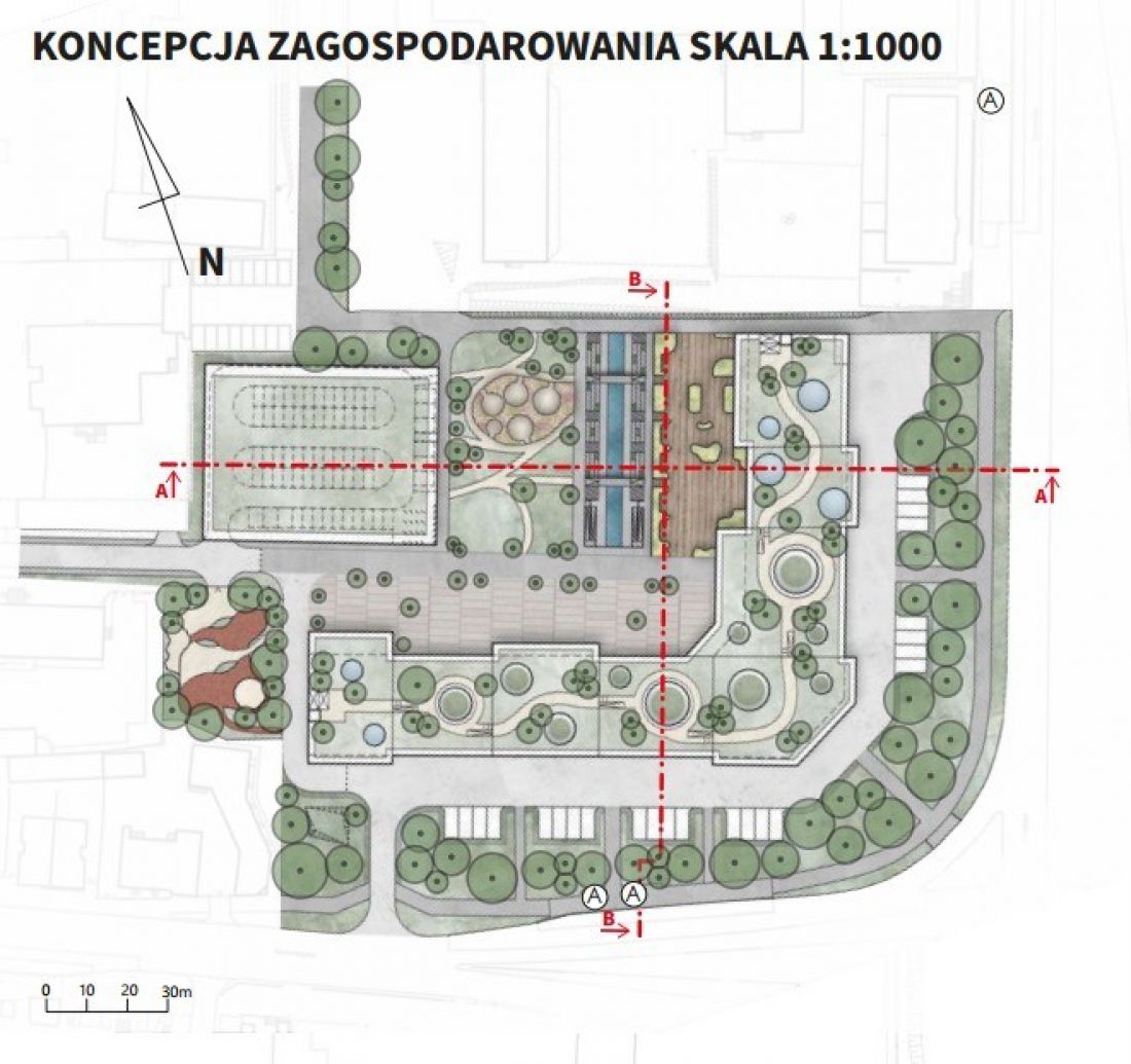 koncepcja zagospodarowania, skala 1:1000