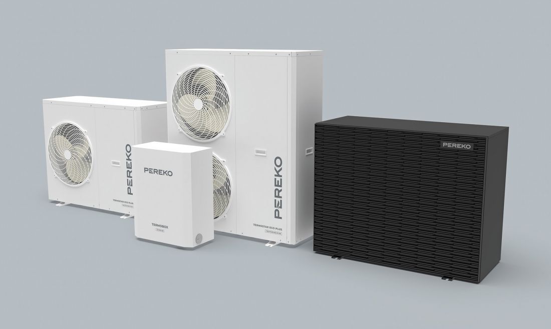 Pompy ciepła, od lewej: TERMOSTAR ECO, TERMOSTAR ECO PLUS wraz z modułem TERMOBOX, TERMOSTAR PRO