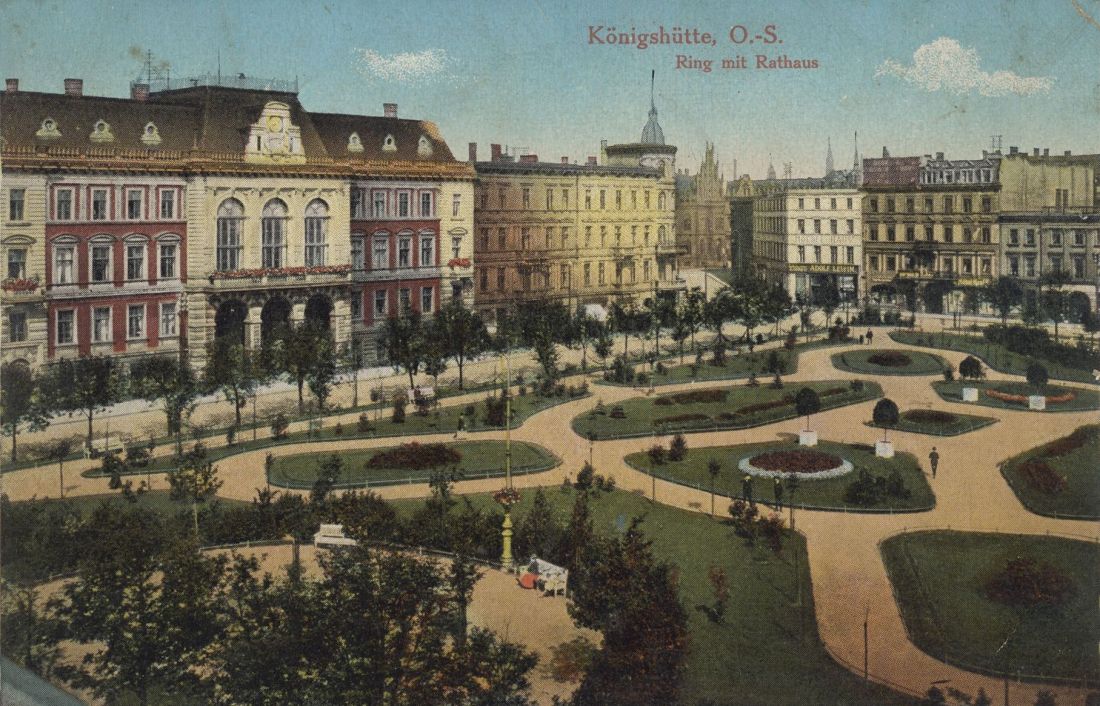 Dawny rynek w Chorzowie, wówczas Königshütte