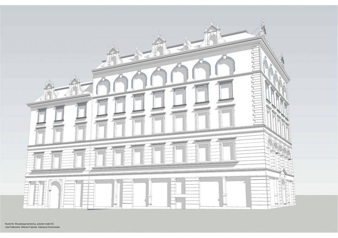 wizualizacja kamienicy, model 3D
