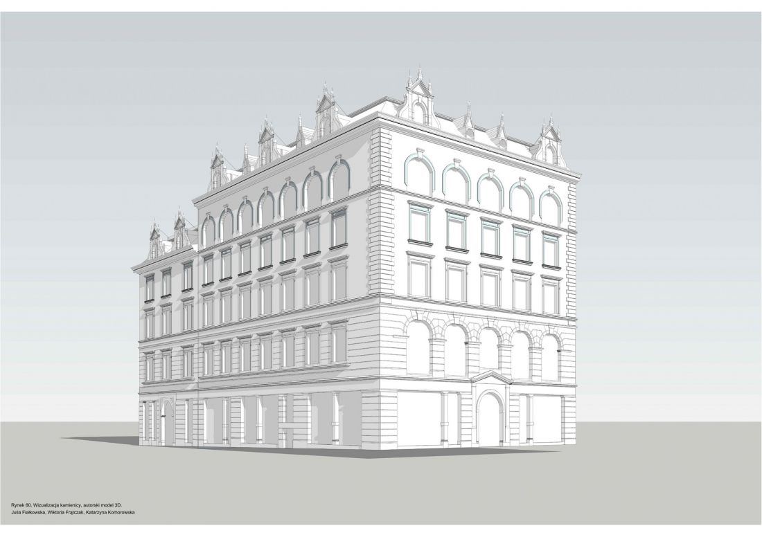wizualizacja kamienicy, model 3D