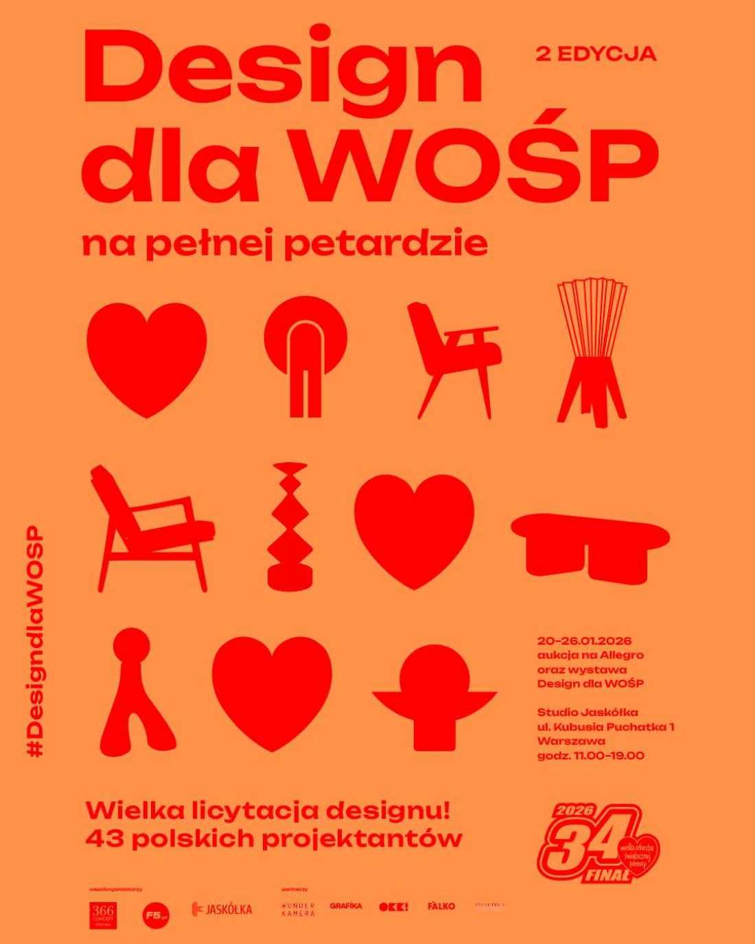 plakat wydarzenia „Design dla WOŚP”