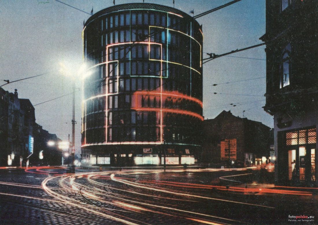 neony na Okrąglaku, pocztówka RUCH 1965-66