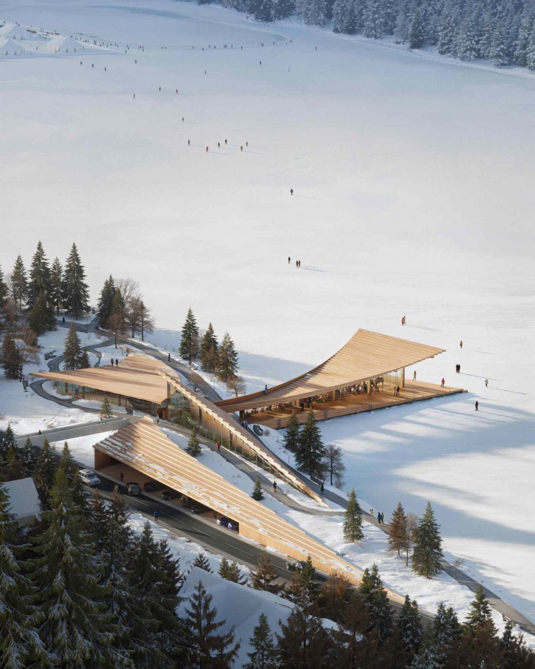 Pawilon nad jeziorem w Sankt Moritz