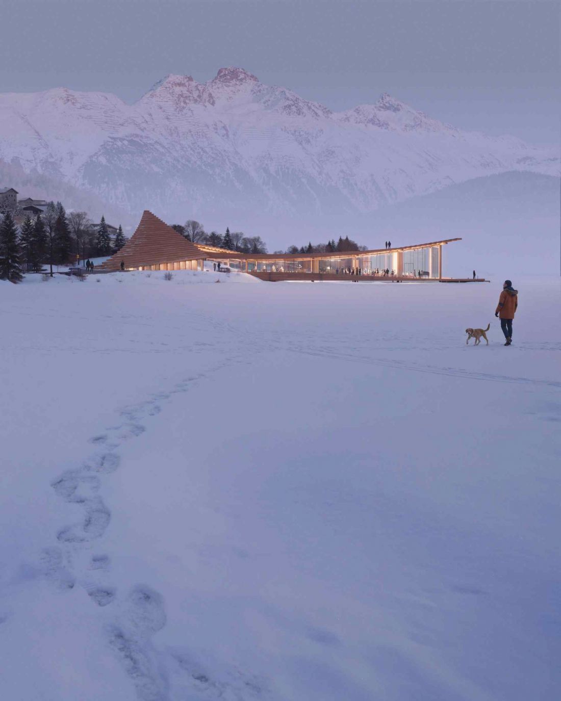 Pawilon nad jeziorem w Sankt Moritz