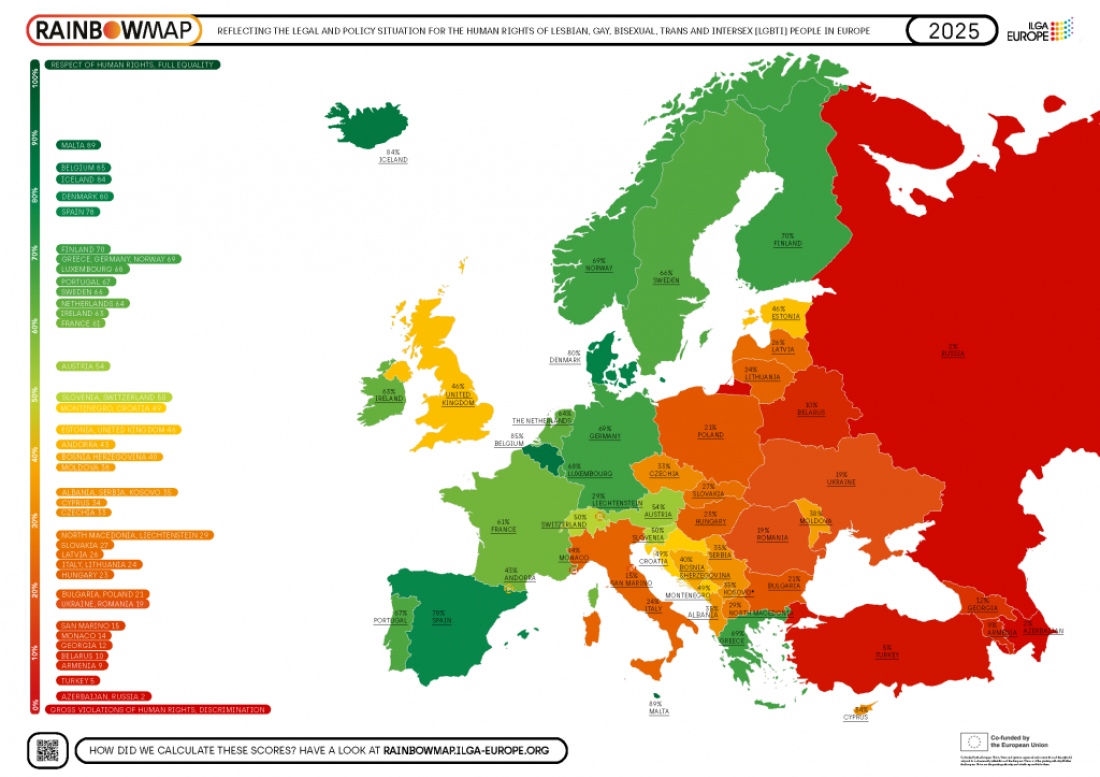 ILGA-Europe”s Rainbow Map 2025