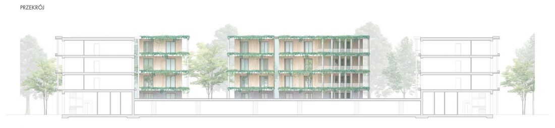 projekt studencki osiedla wielorodzinnego Anny Cukrowskiej z Wydziału Architektury Politechniki Warszawskiej