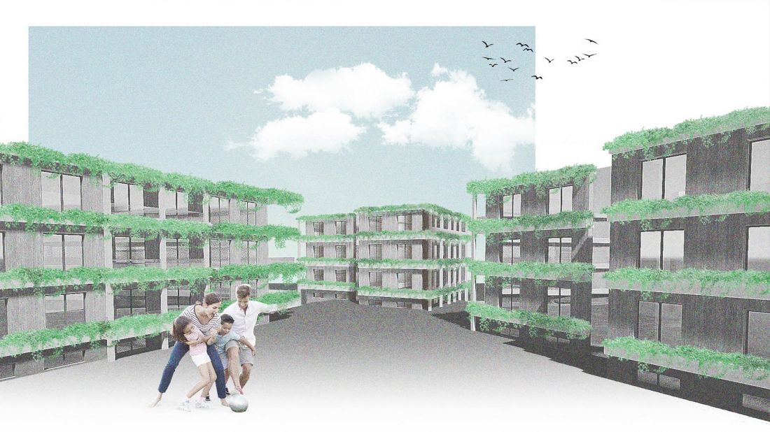 projekt studencki osiedla wielorodzinnego Anny Cukrowskiej z Wydziału Architektury Politechniki Warszawskiej