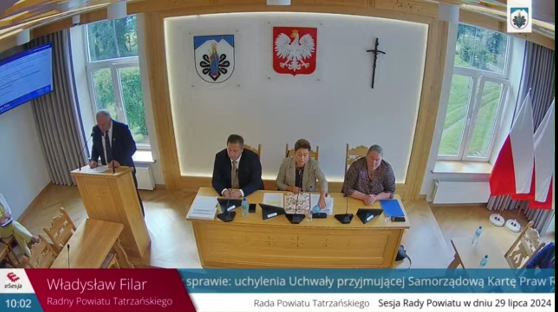 Powiat tatrzański po burzliwej dyskusji uchylił ordoiurisową SKPR, stosunkiem 10 do 8 głosów 