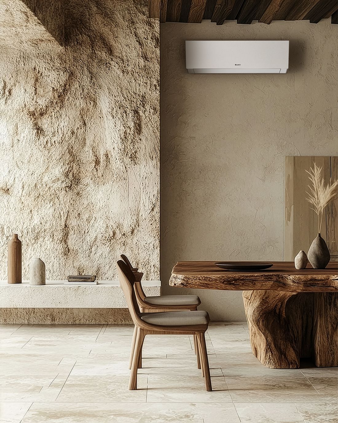 Unikalna tekstura Clivia Beige Stone oraz wbudowana lampa UV-C zapewniają zdrowy mikroklimat w pięknym wydaniu
