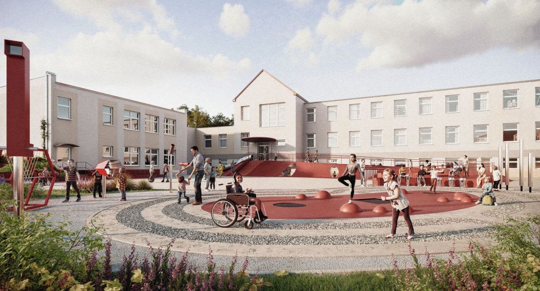 Modernizacja placu wejściowego przed szkołą w Pszczewie