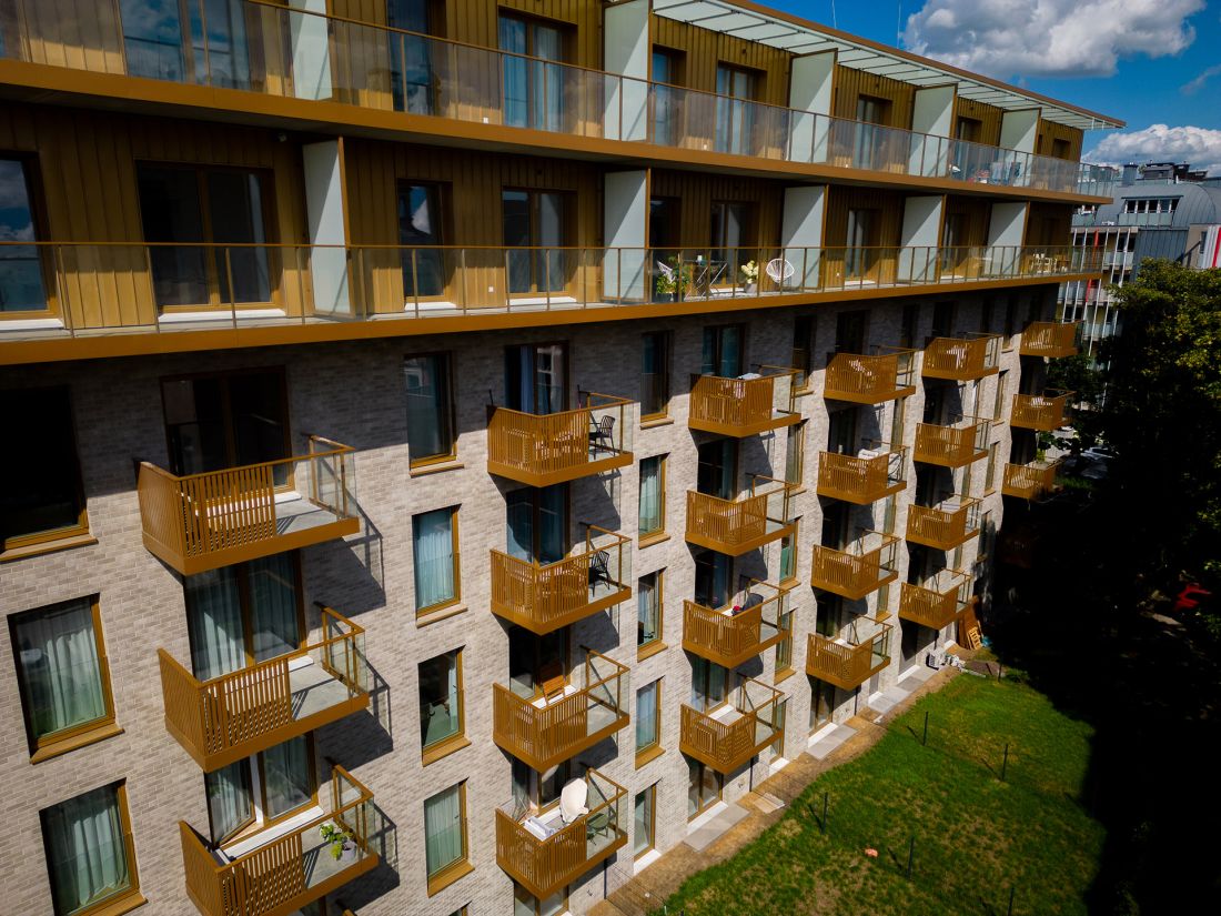 Apartamenty przy ulicy Czystej 4 we Wrocławiu. Płytka klinkierowa CALAIS z oferty Röben