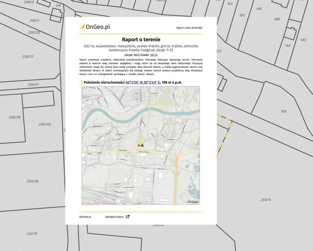 Przykładowy Raport o terenie OnGeo.pl: ongeo.pl/raporty/przykladowy-raport