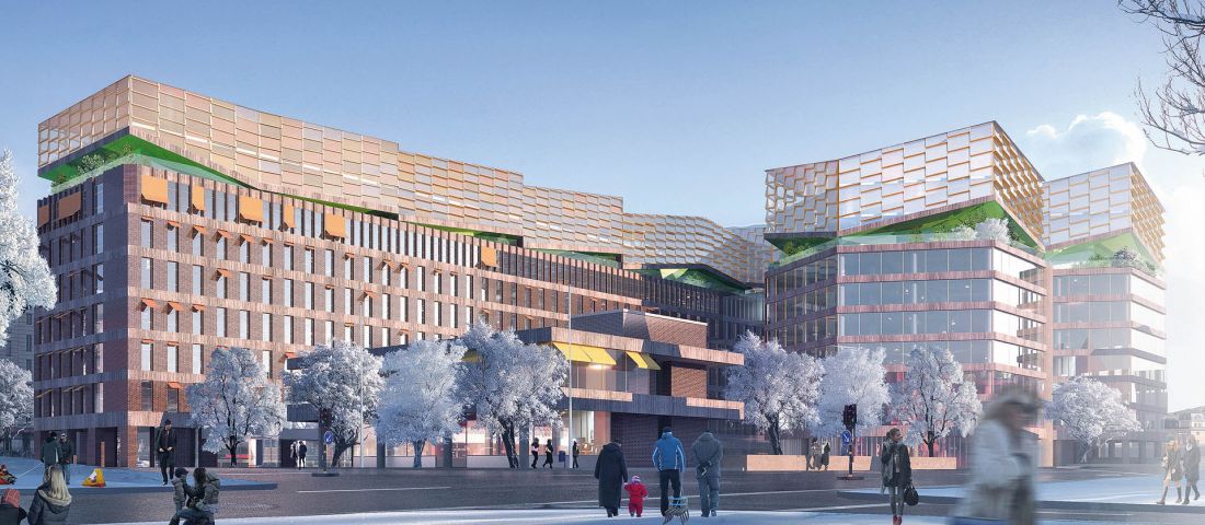 restauracja i rozbudowa budynku Brädstapeln w Sztokholmie, Szwecja, 2017-2023
