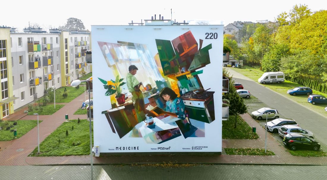 Mural przy ulicy abpa Walentego Dymka 220 w Poznaniu