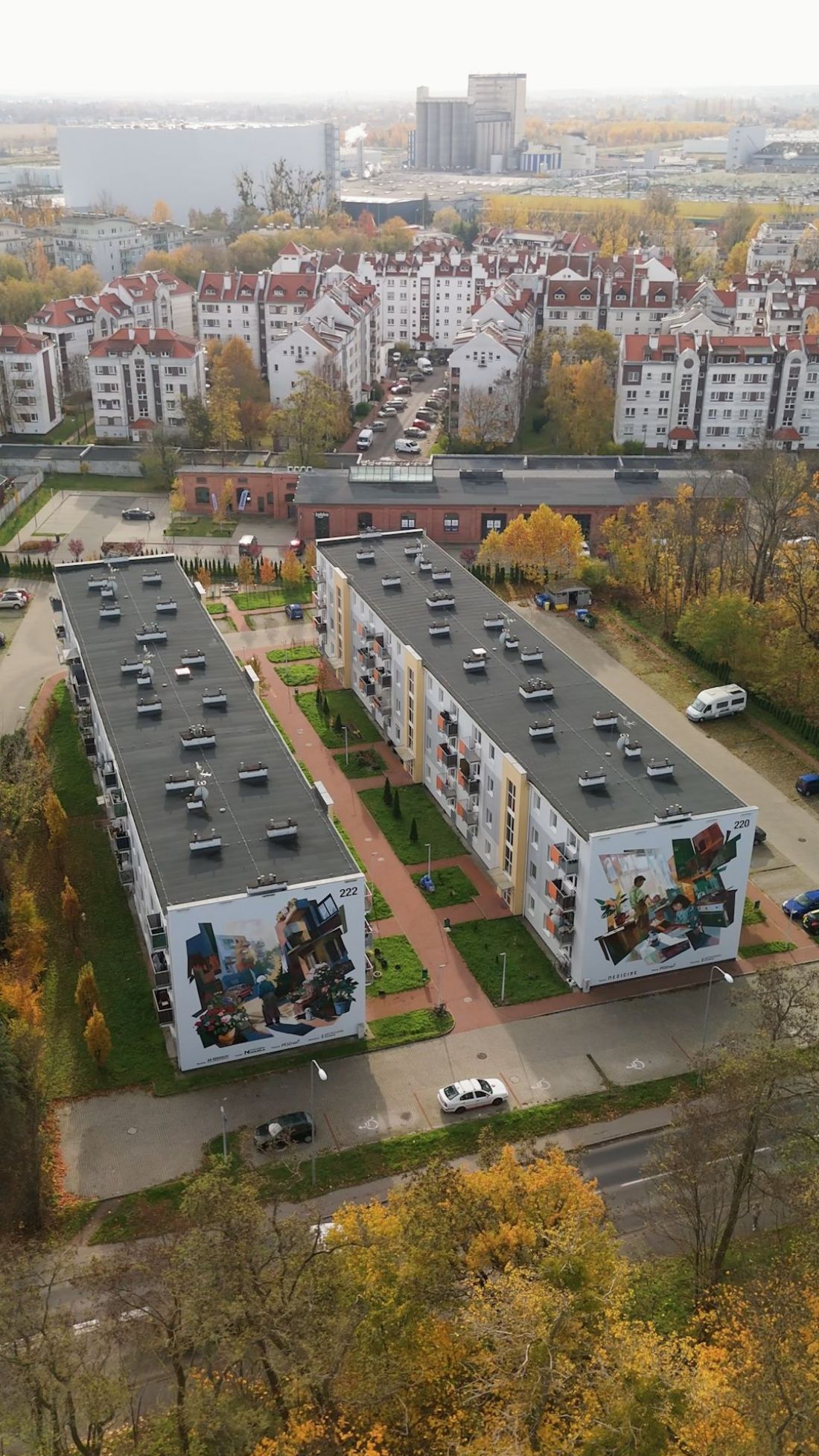 Murale przy ulicy abpa Walentego Dymka 220 i 222 w Poznaniu