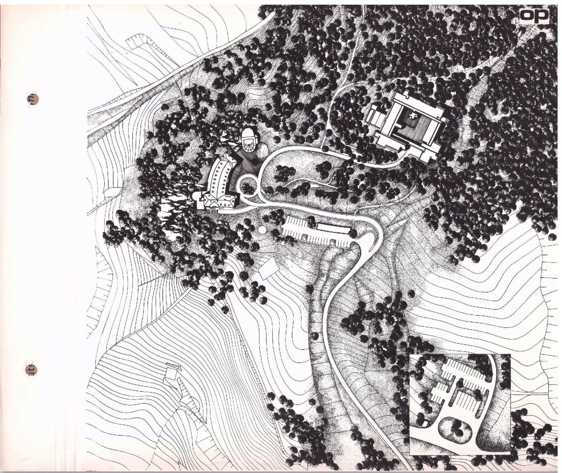 Projekt Kolegium Polonijnego UJ w Przegorzałach, plan sytuacyjny, 1974