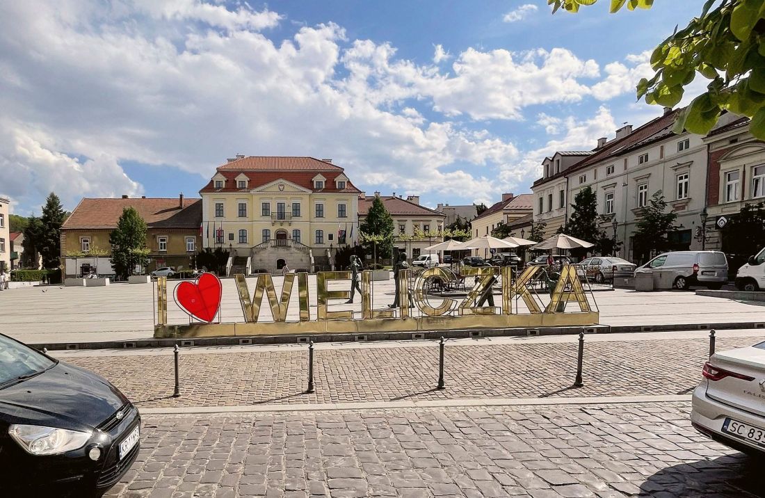 Rynek Wieliczki obecnie, po malowidle nie ma śladu