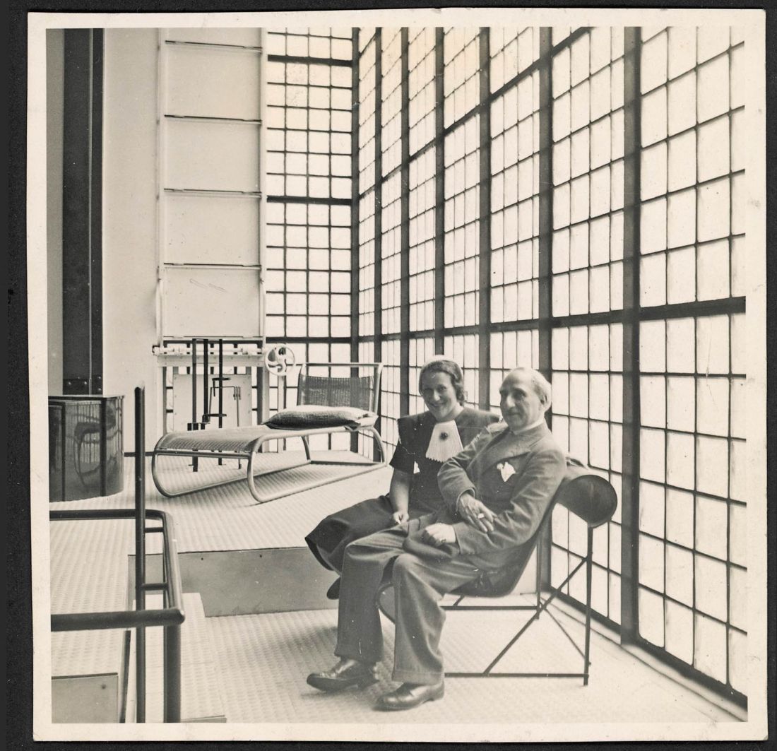 Helena Syrkus i Pierre Chareau w Maison de Verre, lata 30. XX w., fotografia