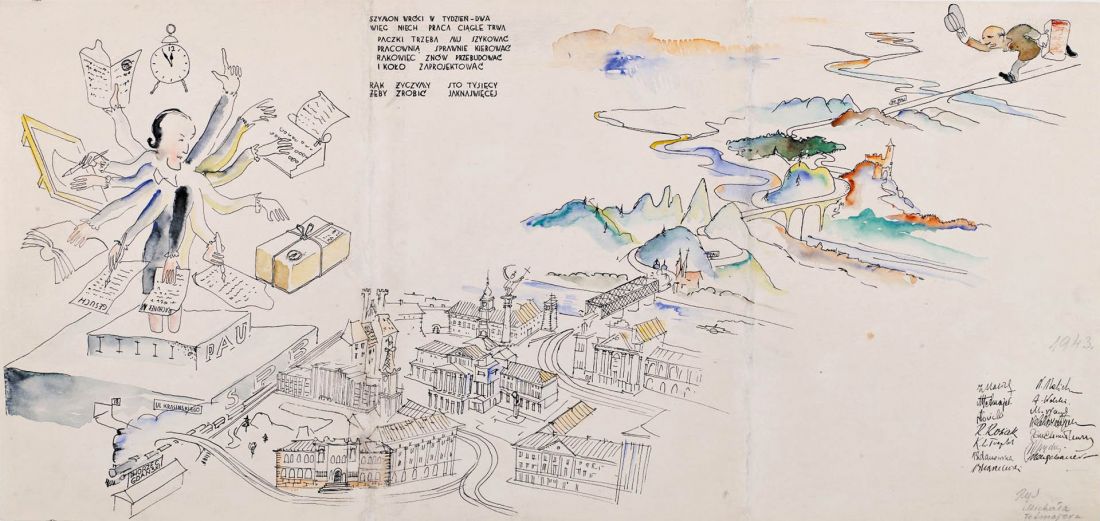 laurka dla Heleny Syrkus z okazji imienin, autor: Michał Przerwa-Tetmajer, 02.03.1943