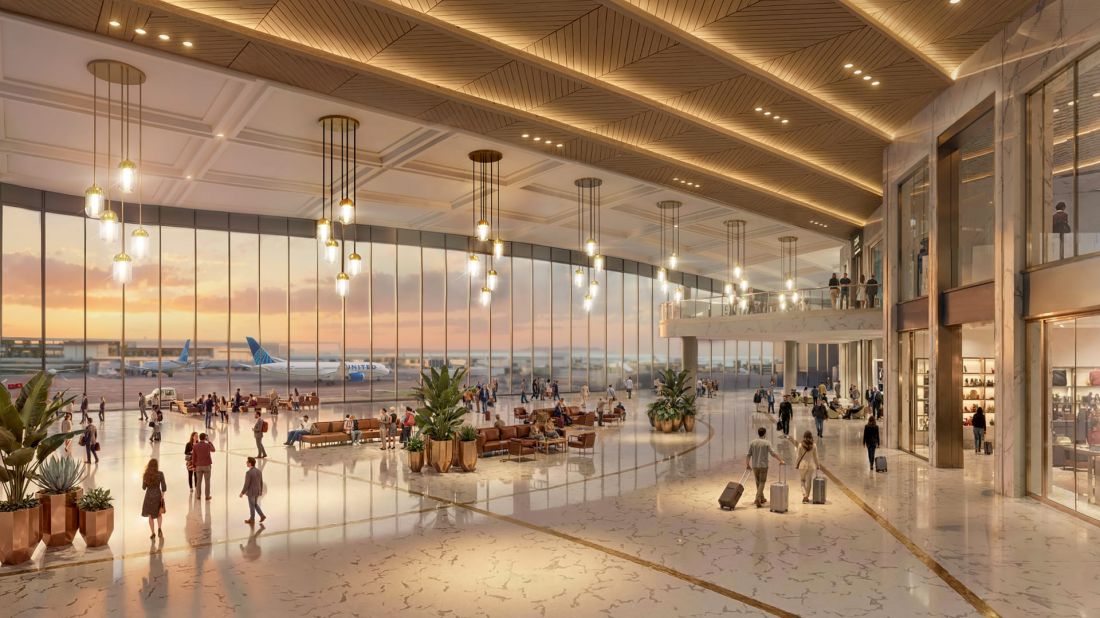 Wizualizacja koncepcyjna proponowanego projektu międzynarodowego lotniska Dulles