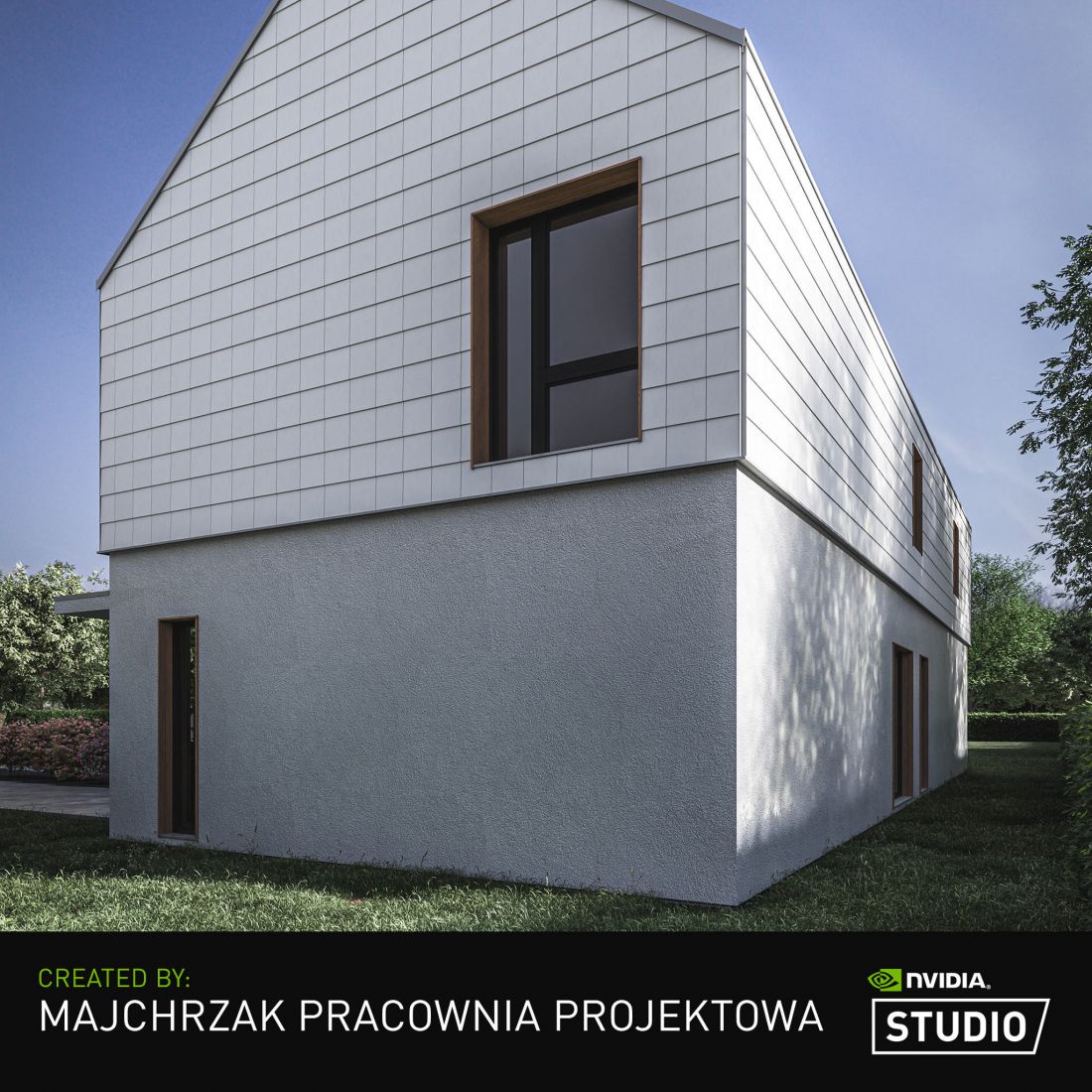 Projekt pracowni Majchrzak Pracownia Projektowa wykonany z wykorzystaniem technologii NVIDIA STUDIO