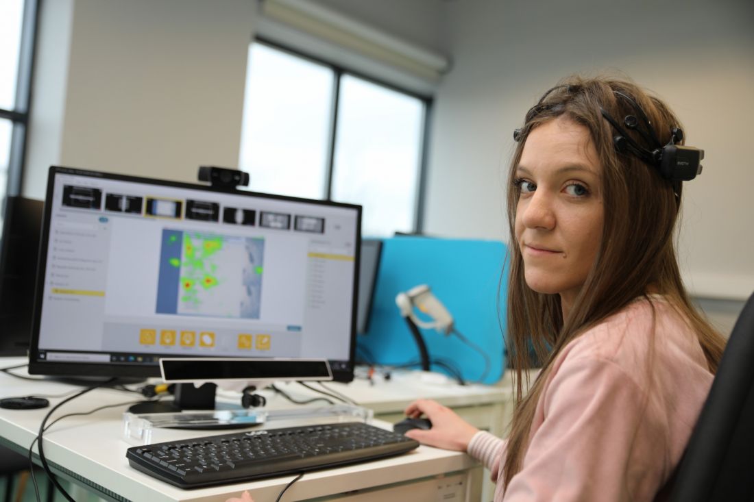 Badanie ul. Gwarnej - eeg i eytracking, na ekranie: heat map