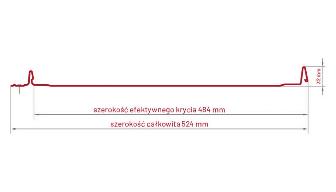 Modułowy rąbek zatrzaskowy Bratex Savoy - przekrój i długości © Bratex Dachy