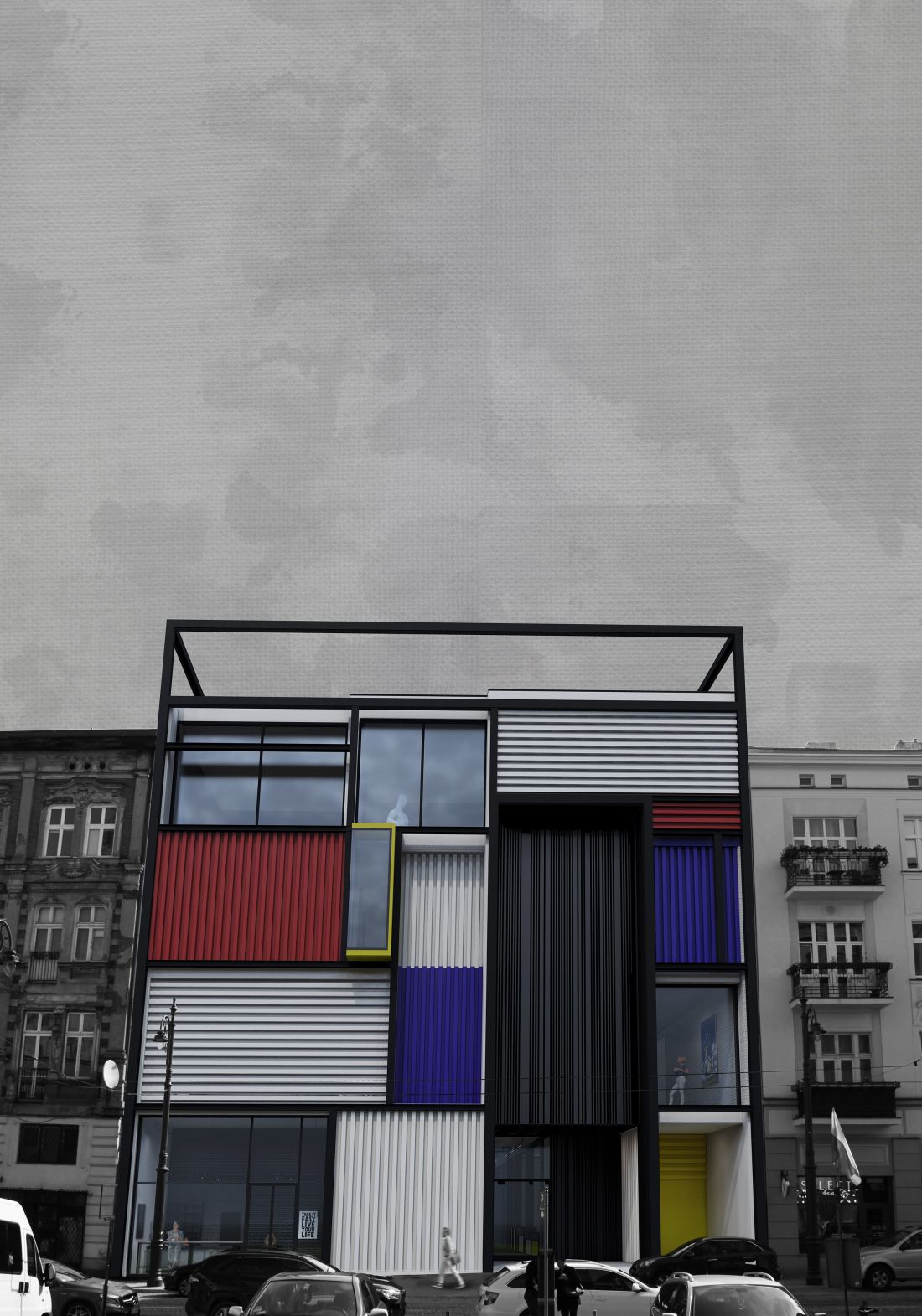 Elewacja Centrum artystycznego w Łodzi