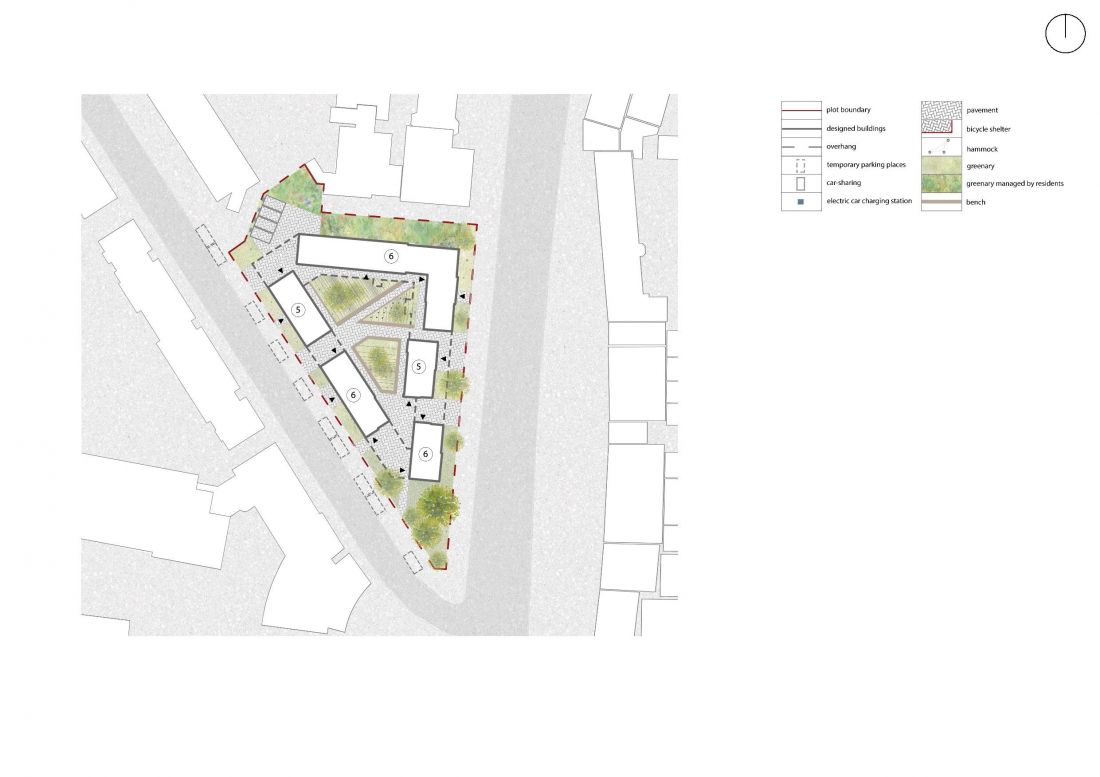Projekt Living-hub
w Londynie, plan zagospodarowania terenu