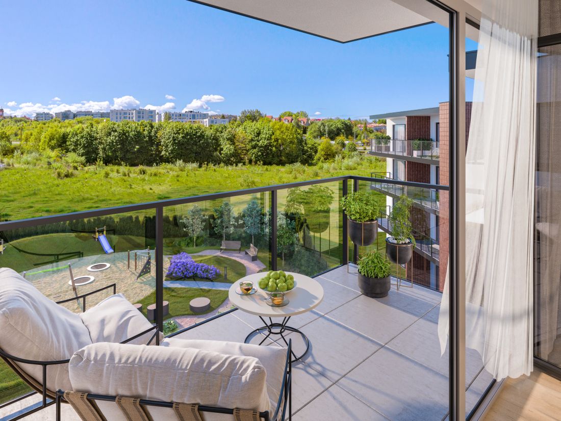 SCENERIA PARKOWA - balkon, proj.: KONCEPT 