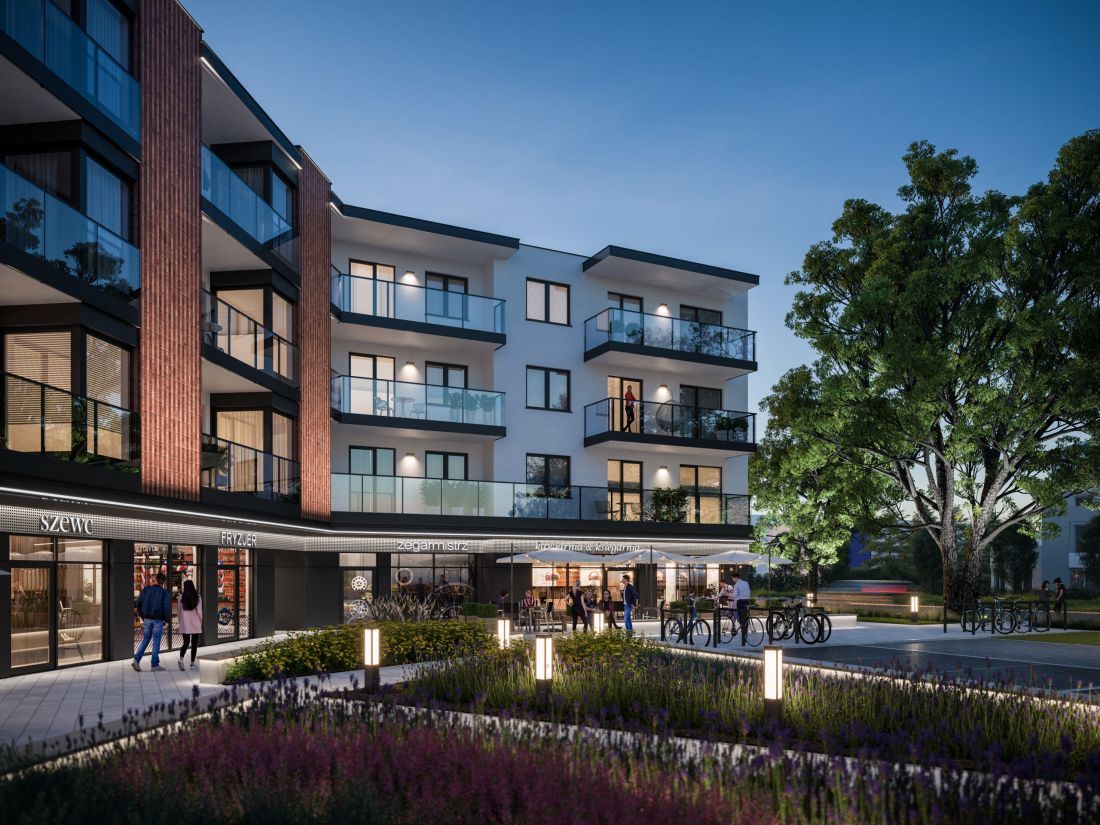 SCENERIA PARKOWA - pasaż usługowy, proj.: KONCEPT 