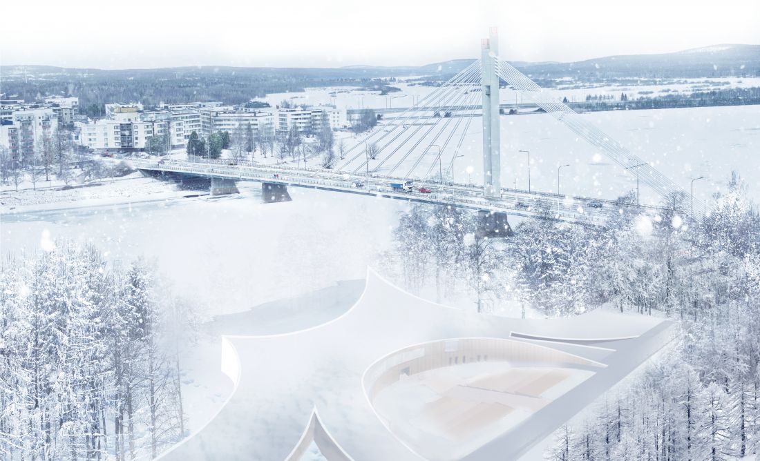 Projekt Muzeum Śniegu w Rovaniemi znajduje się nad rzeką