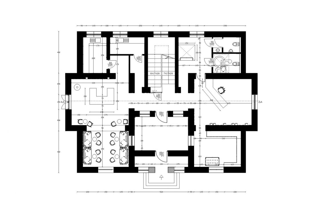 Projektowany budynek, rzut parteru