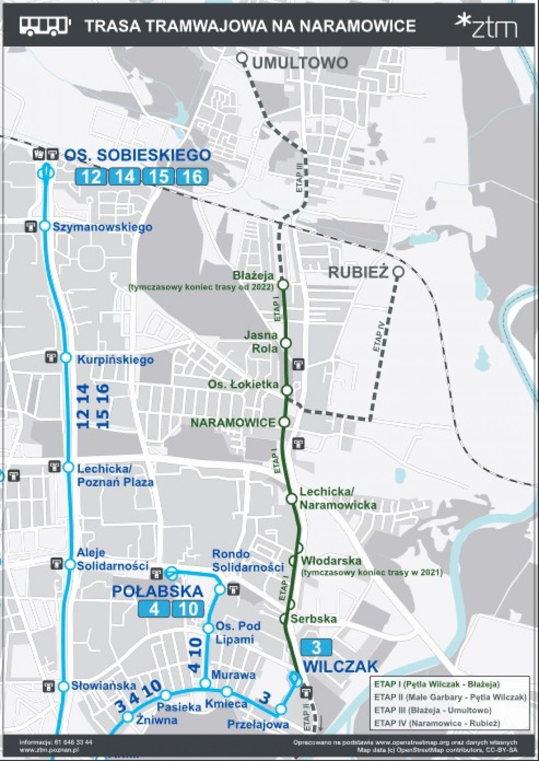 Tramwaj na Naramowice - mapka