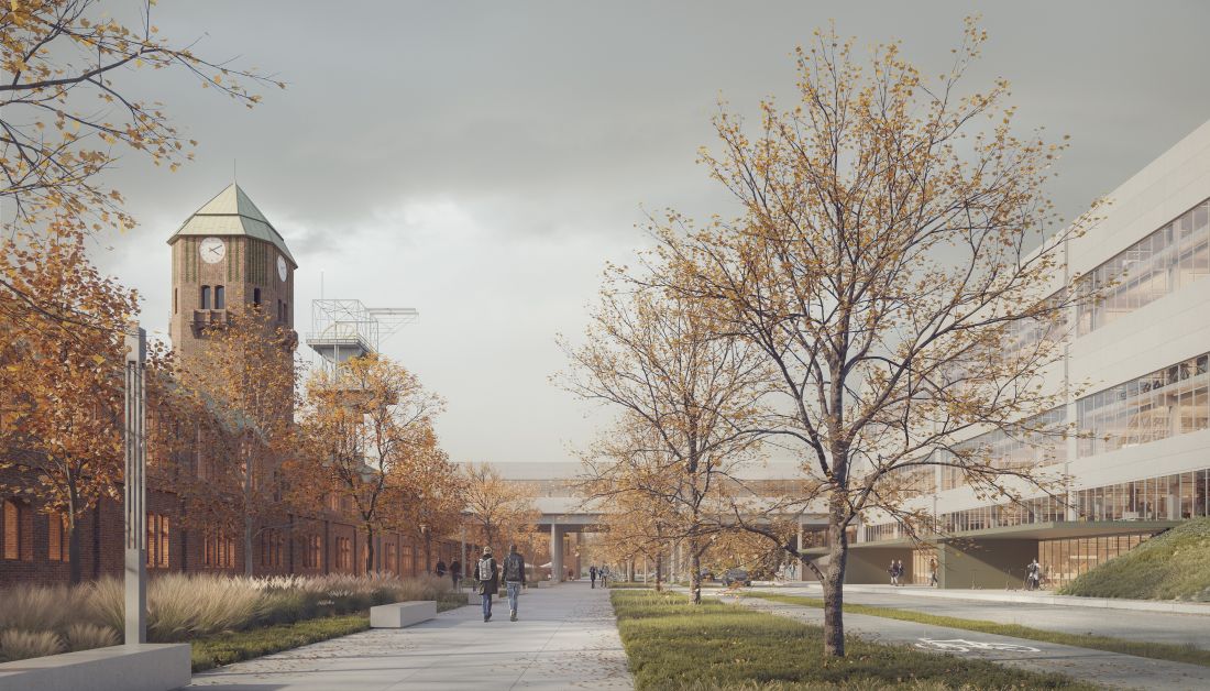 widok na HUB od ulicy Szopienickiej