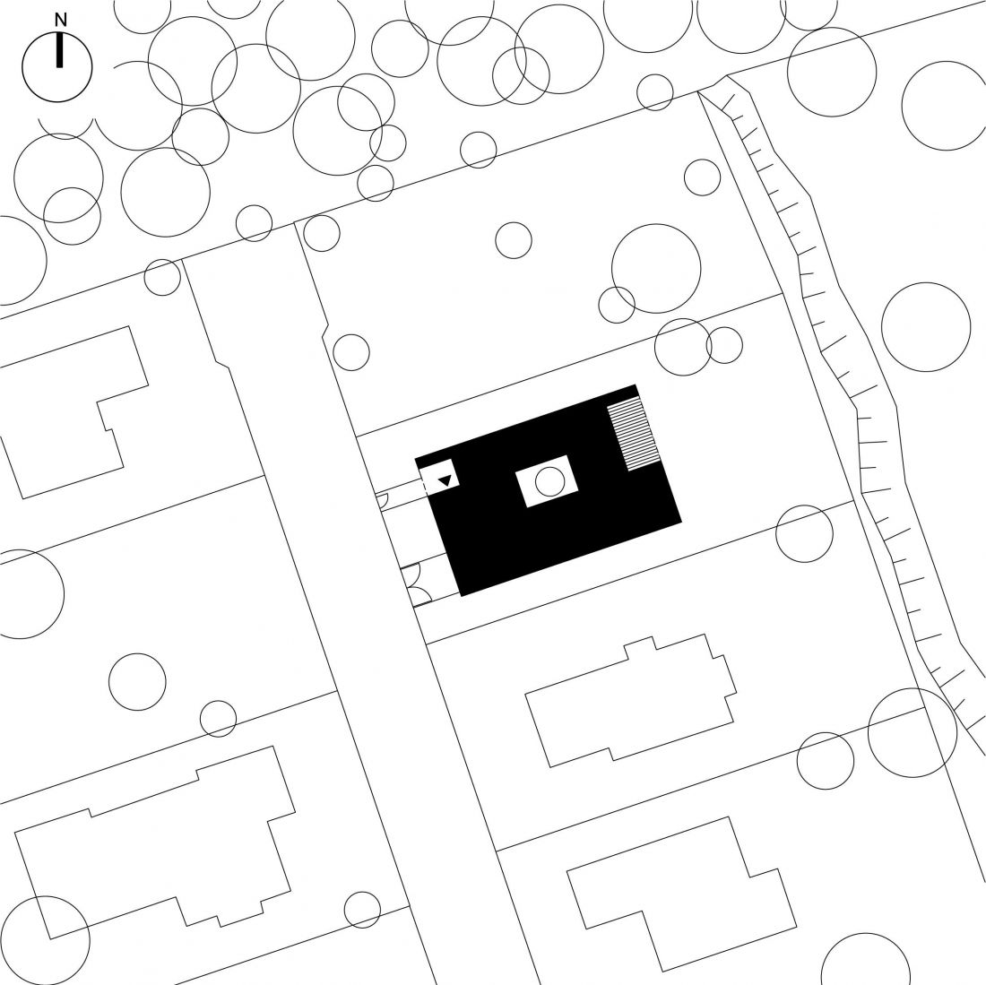 Dom z atrium w Gliwicach projektu INOSTUDIO architekci – zagospodarowanie terenu