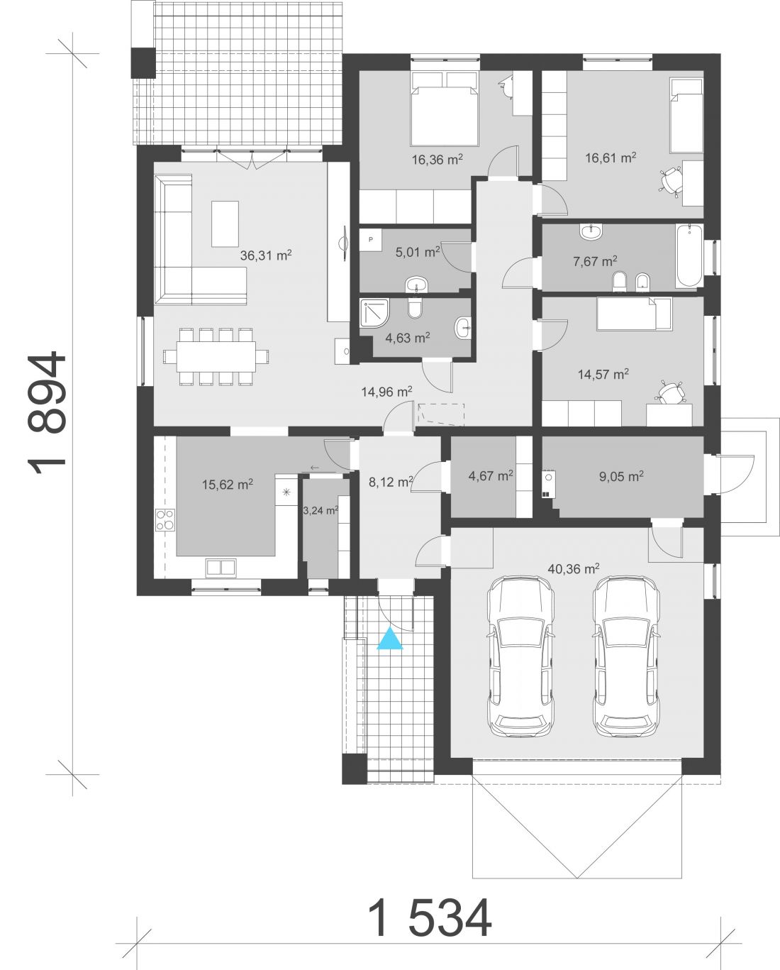 rzut domu uA9v3 UARCHITEKTA