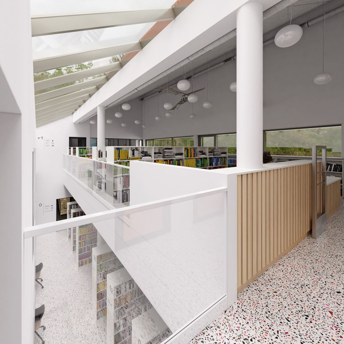 Biblioteka Buk Neostudio świetlik i 1 piętro